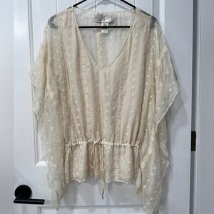Rory Beca 100% Silk Cream Sheer Women's Top